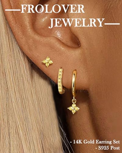 3 Pairs Gold Hoop Earrings Set for Women, Hypoallergenic 14K Gold Plated Huggie Earrings Stacks for Multiple Piercing Dainty Stud Earring Cartilage Birthstone Earring Women Jewelry Gift - color: 11. November(Citrine)