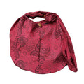 BTP! Thai Cotton Hippie Hobo Sling Crossbody Bag eco Friendly Shopping bag Paisley Print Large - color: Burgundy Pl14