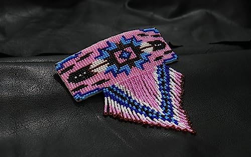 Beaded Hair Clips Native American Style Handmade Collection (Baby Pink) - color: Baby Pink