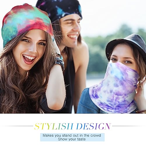 SATINIOR 5 Pieces Women's Slouchy Beanie Chemo Hat Stretch Cancer Head Wraps Sleep Head Scarf for Cancer Patient - color: Multicolor, style: Tie Dye