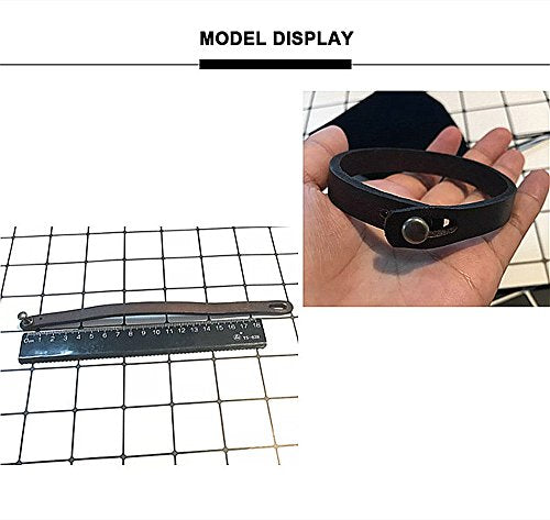 Mens Genuine Leather Bracelet - Handmade Adjustable Leather Cuff Bracelet punk Style leather wrap Wristband for Men - color: A-(Black + Brown + Yellow)