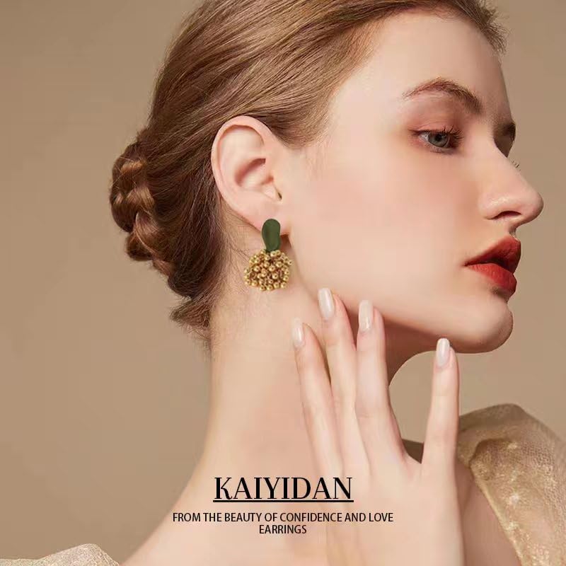 Silver/Gold Boho Dangle Statement Earrings for Women Trendy,Handmade Vintage Dainty Cute Long Drop Summer Earrings,fashion Accessories Jewelry Gifts - color: A24 geometric gold balls tassels