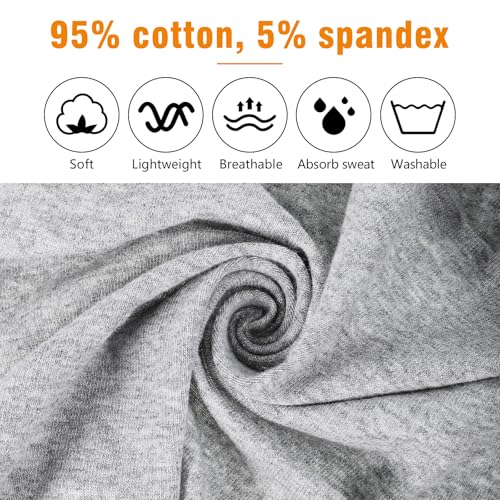 6 Pack Wide Sports Headbands, Non Slip Head Bands for Women's Hair Cotton Stretchy Hair Bands for Women Girls (Width 4.7 inches) - color: Black, white, dark gray, blue, brown,gray
