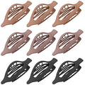 9 Pack Flat Hair Clips for Women, Matte Claw Clips for Thick & Thin Hair, Suitable for Driving (Taupe,Brown,Black) - color: Taupe/Brown/Black-Regular