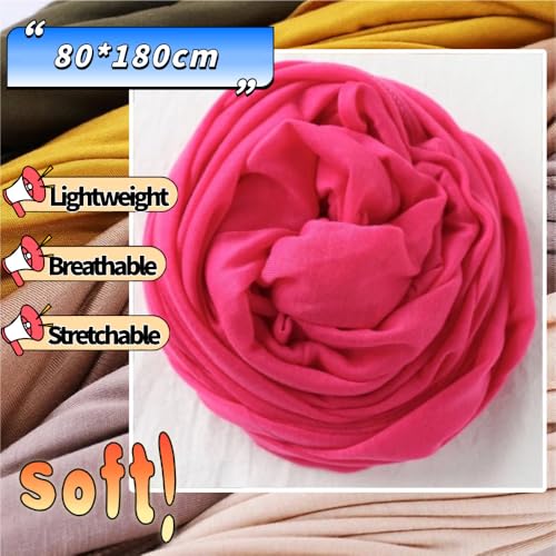 Head Wraps for Black Women, Breathable Headwrap Soft Long Hair Wraps Wide Headscarves for Locs Braids - color: Bright Pink
