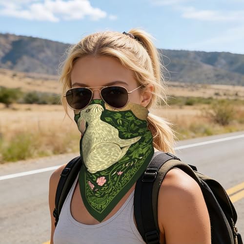 Head Scarf Hair Neck Scarves for Women Fashion Silk Satin Purse Bag Scarfs Handbags Bandana Neckerchief - color: Flower Rabbit Green