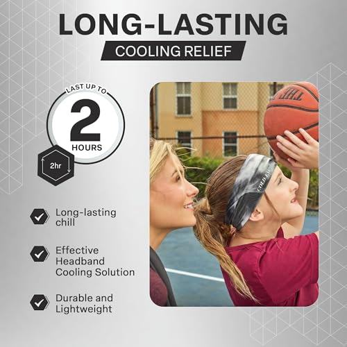 COLD FACTOR Cooling Headband for Women and Men – UPF 50+ Advanced Evaporative Comfort, Instant Cooling Sweatband for Outdoor Sports, Fitness, Yoga, Hiking, Running, and Workout - color: Americana