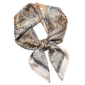 Stlvoll 27.5" Silk Neck Scarf of Women's Fashion Head Scarf Square Neck Satin Scarfs for Bag Hair Scarves Gift - color: Cashew Nut/Beige