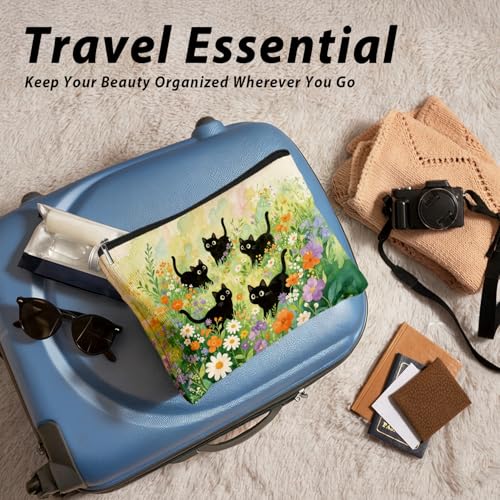 Cat Small Makeup Bag for Cat Lover Gift, Cute Kitty Cosmetic Zipper Travel Toiletry Bag for Daughters, Friends, Cats Girl & Women. Ideal Gifts For Travel, Birthdays, Graduation & Christmas - color: 02-Cat(06)