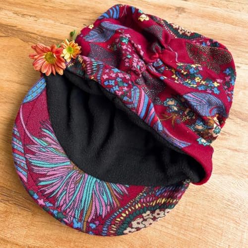 XYIYI Women Cancer Headwear Soft Chemo Beanie Baseball Cap - color: Red Flower