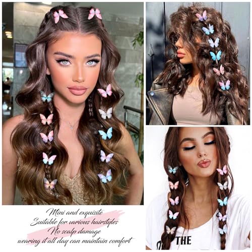 20Pcs Moving Glitter Hair Clips Fairy Accessories for Women and Teens, Colorful 90s Clips (Purple) - color: Purple