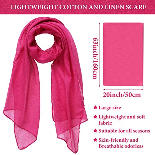 Patelai 9 Pieces Women's Cotton Scarves Lady Light Soft Fashion Solid Scarf Wrap Shawl, Candy Color - color: Plain