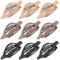 9 Pack Flat Hair Clips for Women, Matte Claw Clips for Thick & Thin Hair, Suitable for Driving (Light Beige,Taupe,Black） - color: Light Beige/Taupe/Black-Regular