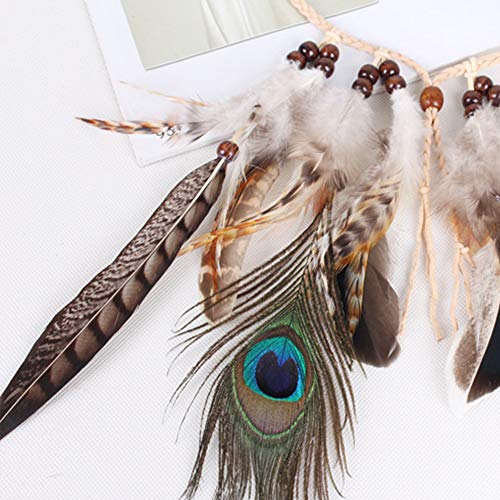 WLBON Halloween Boho Feather Headband Hippie Indian Hair Hoops Bands Tassel Bohemian Headpiece Hairband Women Christmas Wedding Holiday Festival Masquerade Cosplay Dress Up Birthday Party Accessories - color: Strips