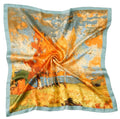 CHUNG Women's Scarf Hair Bandanas Square 27.5" Satin Wrap Fashion Pattern Scarves Emulation Silk Handbag Ribbons Necktie - color: Birch Forest