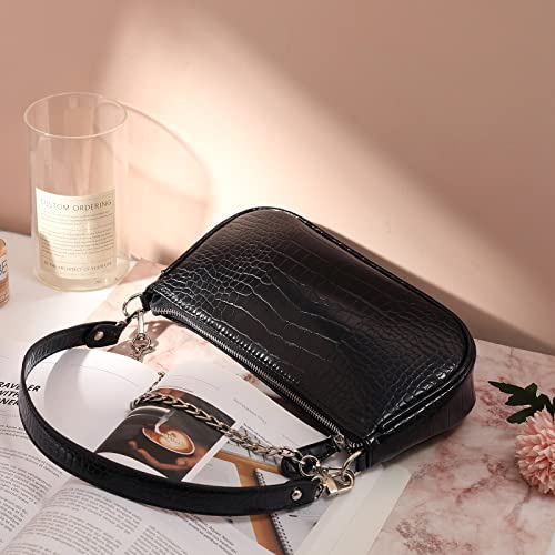 Loiral Small Purse for Women, Retro Classic Tote HandBag Shoulder Bags Clutch Purse - color: 2 Black