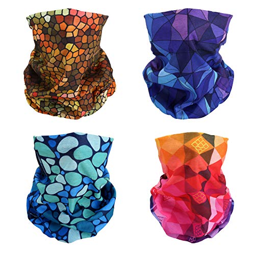 4 Headband Bandana Balaclava Half Face Mask Shield Head Hair Scarf Neck Gaiter Hat Multipurpose For WoMen Men Breathable Reusable Washable Raindrop Rainbow Hive Purple - color: 4 Man Lady Selection Mask