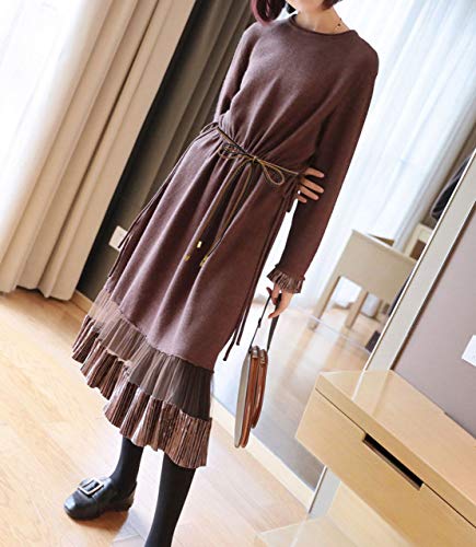 TeeYee Waist Belt Woven Knitted Rope/Chain PU leather 3 Pieces Tassel Rope Skinny Belt - color: 019blacksilvertan