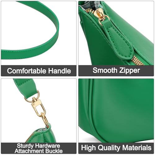 KKXIU Shoulder Bag for Women Cute Hobo Purses and Handbags Retro Clutch Underarm Purse | Cute - color: Green