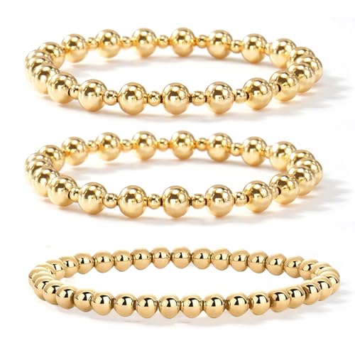 Gold Beaded Cross Bracelet for Women, 14K Plated Adjustable Stackable Dainty Bracelets, Non Tarnish Fashion Jewelry Set Gifts for Women Birthday Friendship - color: Colors-12