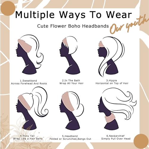 Headbands Stretchable Hair Bands Fashion Turban Knotted Head Bands Workout Running Sweatband Breathable Head Wrap African Style Hairband Accessories for Women Yoga 3 Pack - color: Style 70