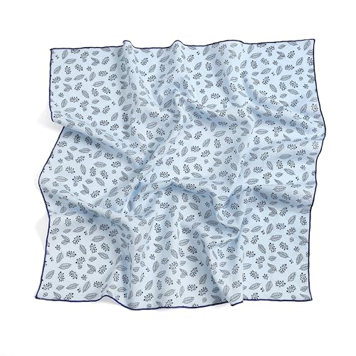 STARWHISPER Multicolored 22''x22'' Cotton Bandana for Women and Men Multi-purpose Headband Hair Scarf Protective Coverage - color: S2-light Blue