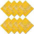 Raylarnia 8 PCS 100% Cotton Bandanas, 22 Inchs Multi-Purpose Bandana Scarfs Headbands for Men and Women - color: 8- Light Orange
