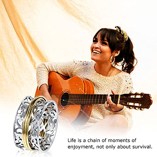 925 Sterling Silver Anxiety Ring with Beads Fidget Spinning Rings for Women Worry Beads Rings - color: filigree design