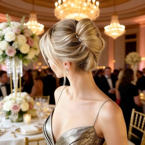 3 Pcs French Hair Pins for Women, 2.36" Small Elegant & Durable Metal U Shaped Hairpins for Thick or Thin Hair and Hairstyles, Secure Hold All Day, Comfortable Fit | Ideal Gifts for Women - size: Small