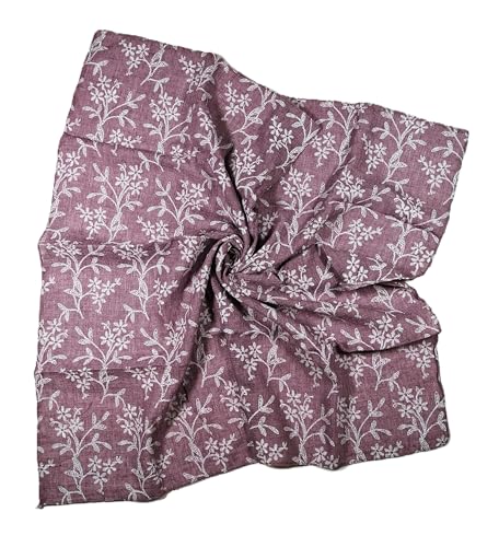 Shanlin Unisex Cotton Square Bandanas Scarves 24x24 - color: Floral-dustypurple