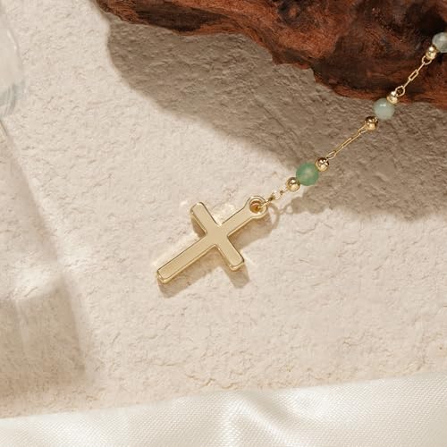 Turandoss Gold Cross Necklace for Women Girls Jewelry Gifts, Dainty 14K Gold Plated Cross Necklace Infinity CZ Holy Mary Medal Necklaces for Women Baptism Religious Faith Jewelry First Communion Gifts - color: Holy Mary medal cross necklace