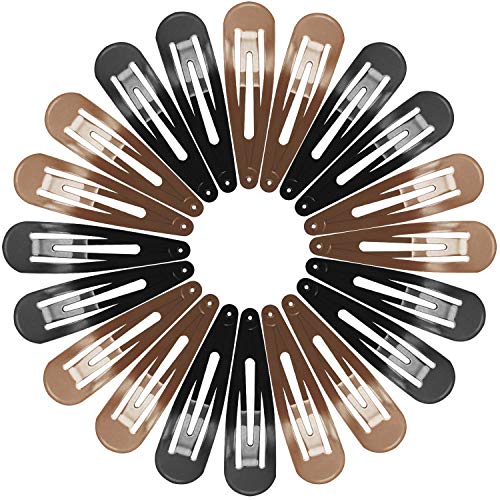 Funtopia 40 Pcs 7cm / 2.8 Inch Long No Slip Metal Hair Clips, Large Snap Barrettes for Thick Hair (Brown, Black) - color: b.Black&Brown