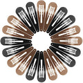 Funtopia 40 Pcs 7cm / 2.8 Inch Long No Slip Metal Hair Clips, Large Snap Barrettes for Thick Hair (Brown, Black) - color: b.Black&Brown