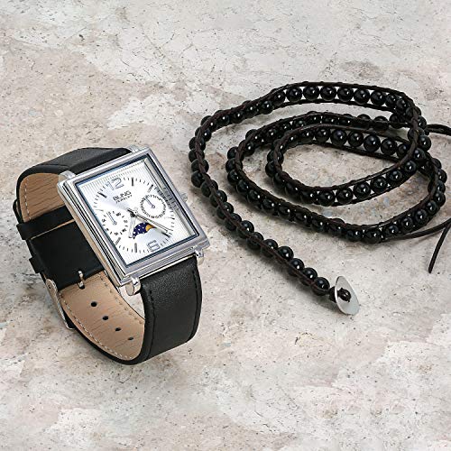 Bling Jewelry Unisex Two Tone Multi Strand Layered Link Chain & Bead 6MM Gemstone Tiger Eye Black Onyx Crystal Ball Beads Bracelet Teen Silver Tone Oxidized Stainless Steel Toggle Clasp Adjustable