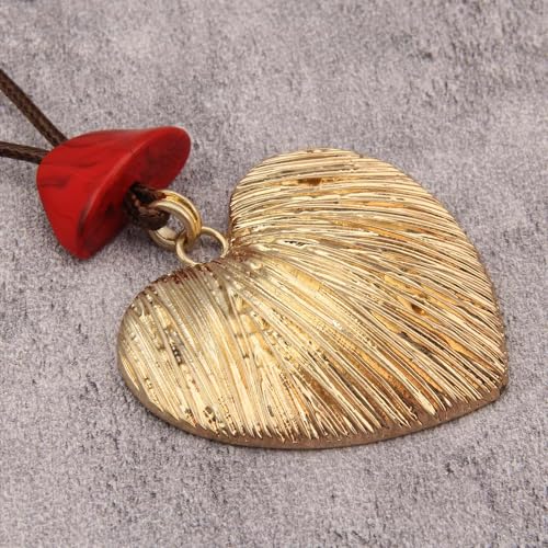 JAOYU Boho Necklace for Women Large Pendant Necklace Boho Long Choker Leather Gold Necklace Vintage Earthy Jewelry Trendy - style: Hippie Choker Necklaces