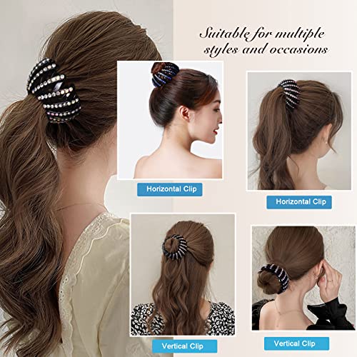 5 Pcs Bird Nest Hair Clips Holder Ponytail Holder Bun Barz Bun Clip Accessories for Women and Girls (Color-5) - color: Color-5