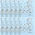 The Peacock Crew Premium Soft Cotton Bandanas Pack for Men and Women Paisley 22 x 22 inches - color: Pack of 10 Sky Blue