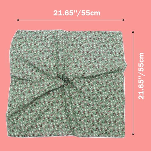 Bandanas for Women Men 21"x21" Floral Headband Scarf Versatile Hair Bandana Square Head Scarf - color: Flowers in Rain