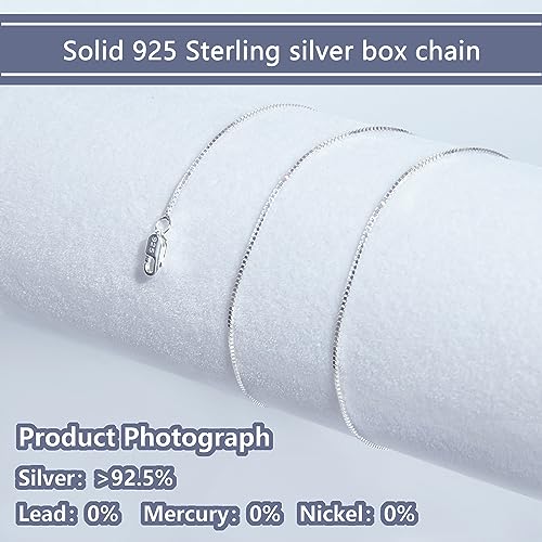 NAG.HC 925 Sterling Silver Chain 0.8MM Delicate Box Chain - Italian Necklace Chain - Tiny&Thin&Strong -Friendly Price & Quality 14"-30" - color: Silver, size: 14.00