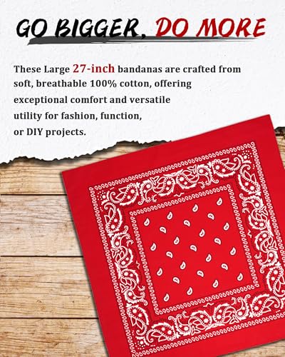 Bycc Bynn Large 27" x 27" 100% Cotton Bandanas - Set of 4 - color: Pink+magenta+red+burgundy