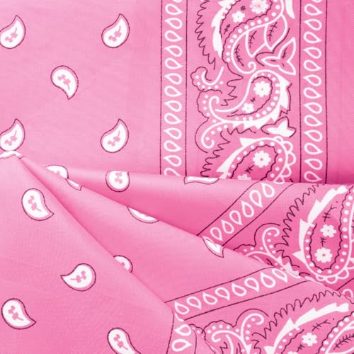 NACHLYNN 10/20pcs Paisley Bandanas Assorted Bandanas Cowboy Polyester Headbands Square Scarf Headwear - color: Pink