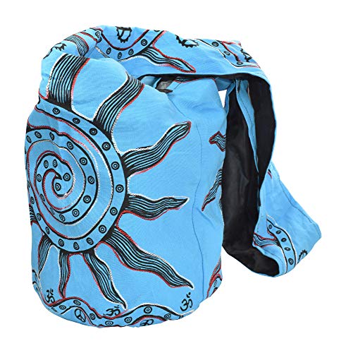Mandala Crafts Hippie Bag, Large Boho Hobo Purse for Women, Crossbody Shoulder Sling Bags for Indie Style Bohemian Accessory - style: Blue Sun