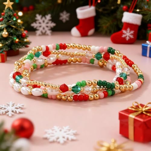 Matching Bracelets for Couple,Gold Silver Beaded Heart Couples Bracelets,Raomantic Relationship Promise Jewelry Gifts for Her - color: Pearl