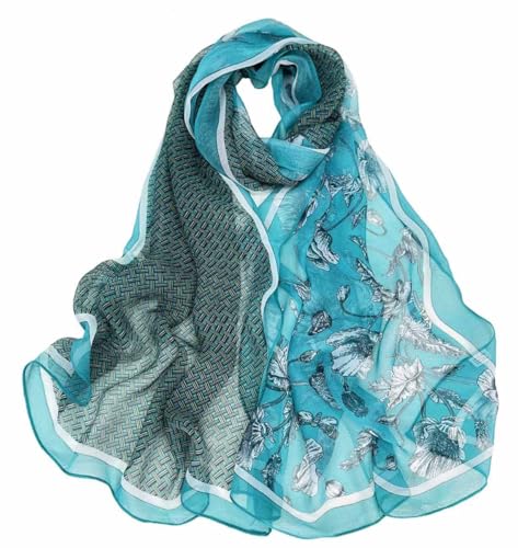 Xyueanlo Fashion Scarves for Women Lightweight Elegant Scarf Sunscreen Wraps Shawls - color: Lake Blue