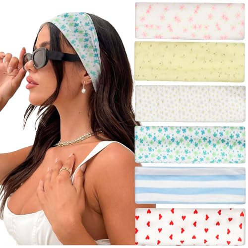 IVARYSS Workout Headbands for Women Non Slip, Premium Stretchy Soft Fabric Head Bands for Women's Hair, Wear for Yoga, Running, Sport, 6 Pack, Fresh Color - color: Fresh Color