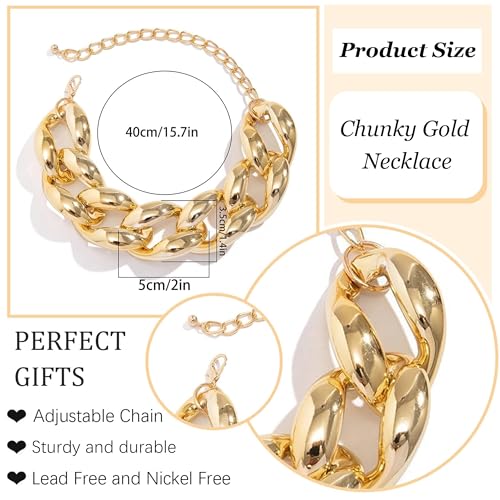choice of all Chunky Gold Necklace Statement Necklace for Women Punk Chain Thick Gold Choker Jewelry Trendy Birthday Gifts - color: A:gold chunky necklace