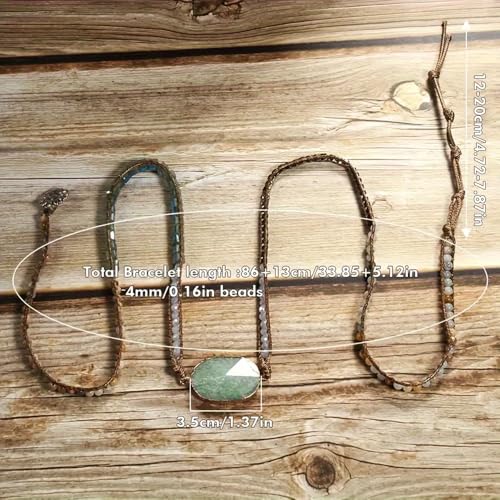 Handmade Boho Wrap Bracelets Natural Turquoise Crystal Stone Variety Beaded Strand Bracelet - color: Gray 2