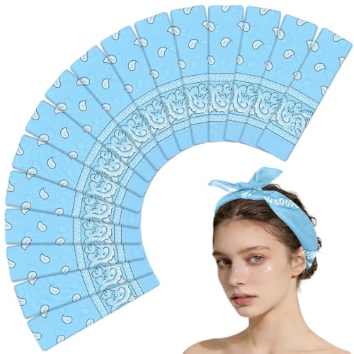 Morcheiong 8/16 Pcs Bandanas Paisley Bandana Head Scarf Headband Handkerchiefs for Men Women Boy Girls - color: Blue