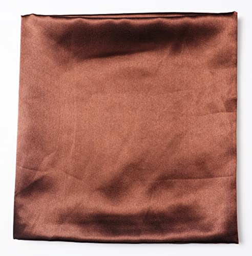 vabovin Satin Head Scarf for Women Solid Color, 35×35 in | Silk Feel Neckerchief, Hair Scarf, Fashion Bandana, Headscarf, Headband, Hair Wrap Sleeping, Daily Fashion Styling - color: 220 Coffee