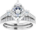 Pretty Jewels 3CT Marquise Cut Lab Created Diamond Bridal Set, Women's Wedding Ring, 14k White Gold Finish - color: Yellow